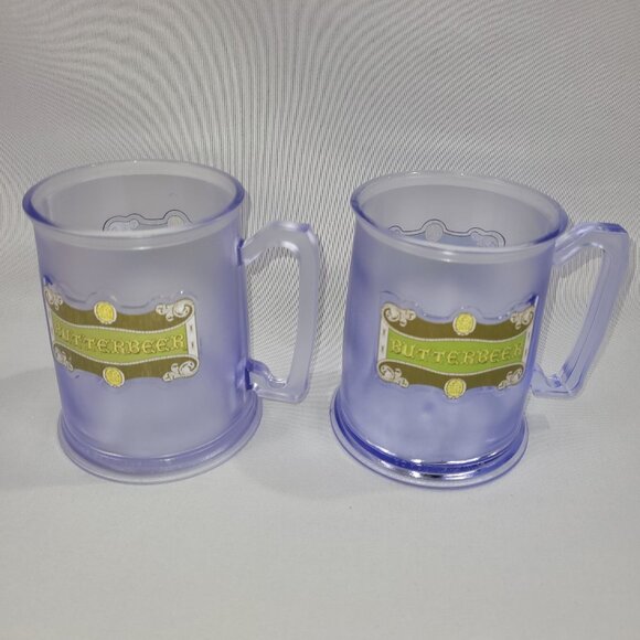 Wizarding World of Harry Potter Butterbeer 2 Plastic Mugs Butter Beer Pair Cups - Picture 1 of 1